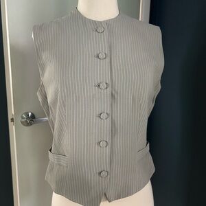 Vintage Giorgio Armani Women's Gray Pinstripe Vest